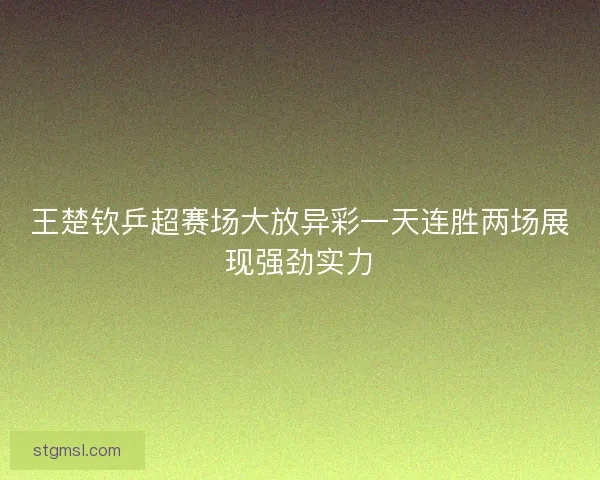 王楚钦乒超赛场大放异彩一天连胜两场展现强劲实力